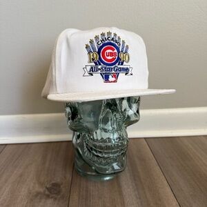 Vtg 90s American Needle NBL 1990 Chicago Cubs all star trucker snap back hat